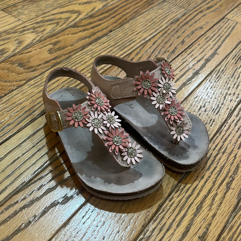 Girls pink and gold sandals
